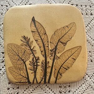 Rare Scandinavian MCM handmade botanical tile